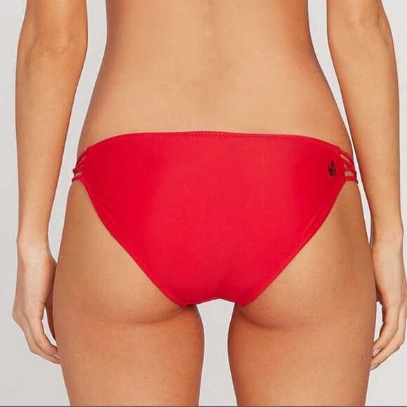 VOLCOM Simply Solid red sideknot bikini bottom 24W - Picture 3 of 5